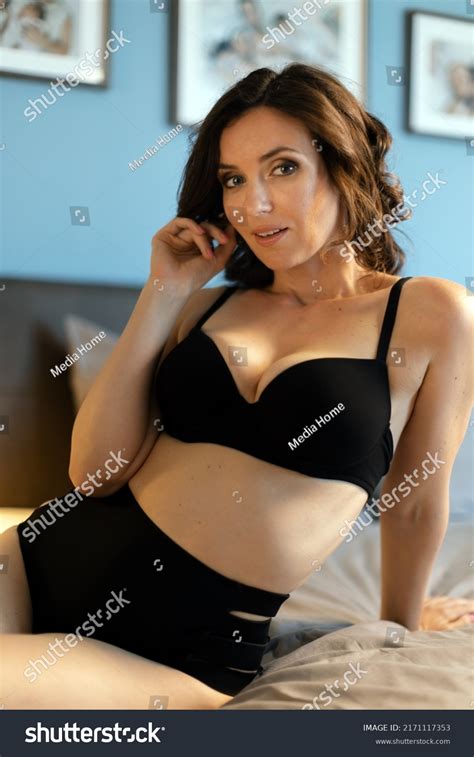Beautiful Sexy Brunette Woman Black Lingerie Stock Photo Shutterstock