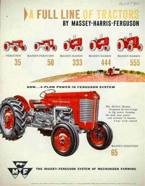 Massey Harris Ferguson Full Line Of Tractors Ad Antique Tractors Vintage Tractors Vintage Ads