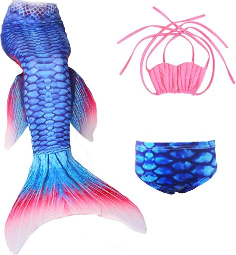 Kakawayi Girl S Mermaid Tail Swimsuit Bathingsuit Sea Maid Bikini No Monofin Amazon Ca