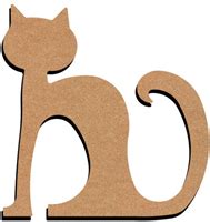 MDF Figuur Zittende Kat 15 Cm Hobbygroep