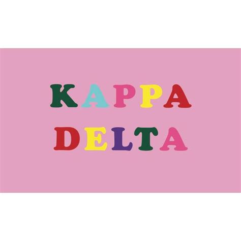 Kappa Delta Sorority Flag Colorful Letters Kappa Delta Sorority