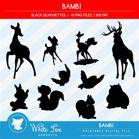 Off Sale Bambi Silhouettes Disney Bambi Silhouette Etsy