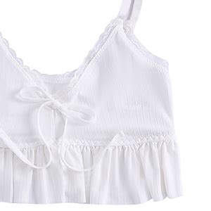 Sweatyrocks Women S Piece Lingerie Set Ruffle Trim Tie Front Cami Top And Shorts Sleepwear At