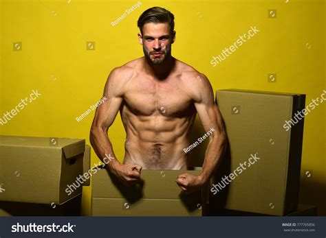 Guy Sexy Naked Torso Stands Behind Stock Photo Edit Now 777765856