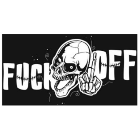 Hipster Skull Middle Finger Fuck Off Sticker
