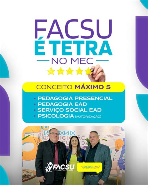 É TETRA FACSU recebe NOTA MÁXIMA do MEC em 4 cursos em 2023 Blog