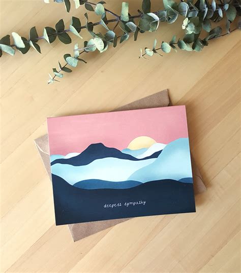 Sympathy Card Sunset Card Mountains Card Grief And Loss Etsy