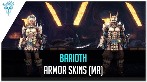 MHW Iceborne - All Barioth Armor Skins | Male, Female, MR | Preview ...