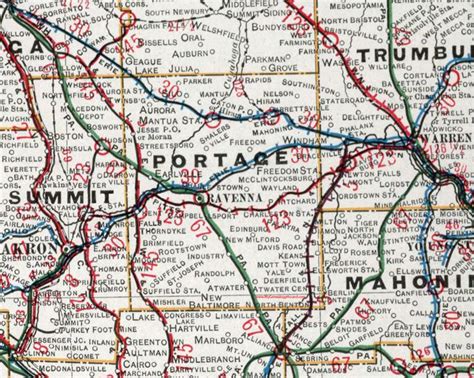 Portage County Ohio 1901 Map Ravenna Windham Hiram Garrettsville