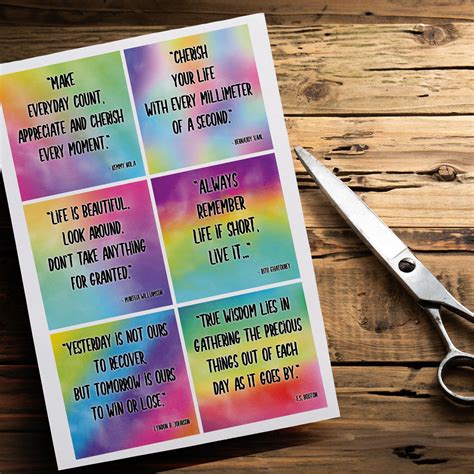 10 Positive Life Quotes Cards, Printable Encouragement Card Set ...