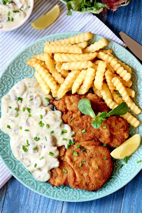 Chicken Schnitzel With Mushroom Sauce Chili To Choc