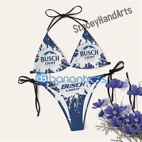 Busch Light Blue Waisted String Bikini Summer Set Gift For Her Banantees