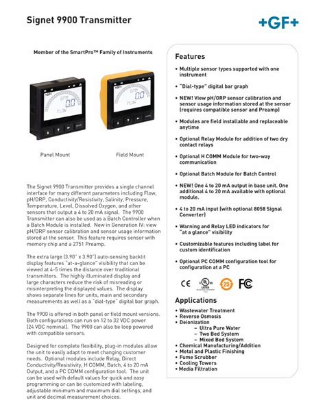 PDF Signet 9900 Transmitter Flow Meters DOKUMEN TIPS