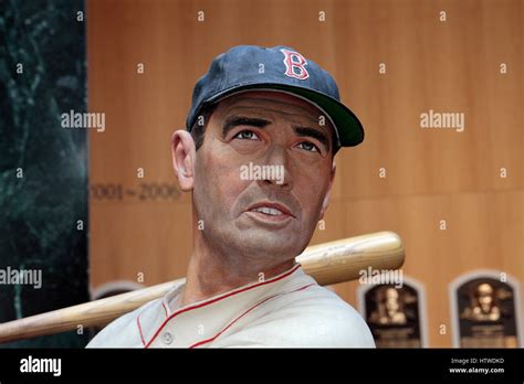 Sculpture Of Ted Williams Inside The Baseball Hall Of Fame Cooperstown