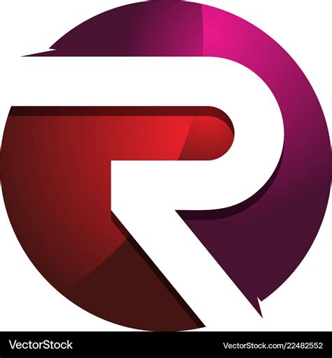 R 3d Colorful Circle Letter Logo Icon Design Vector Image