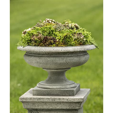 Rustic Palazzo Urn Low Outdoor Planter Kinsey Garden Decor