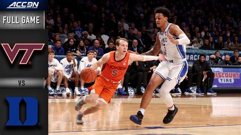 Virginia Tech Vs Duke Full Game Replay Acc Mens Basketball