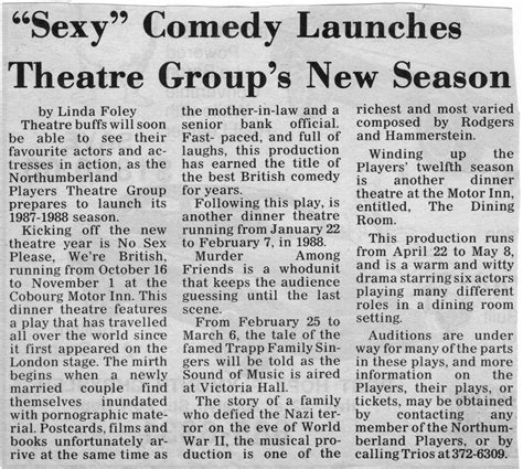 No Sex Please We Re British Northumberland Players