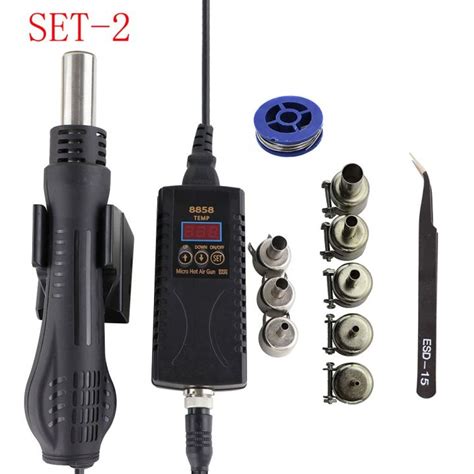 Bga Rework Solder Station Portable Hot Air Gun Blower V Eu Plug Hand Held Heat Gun With