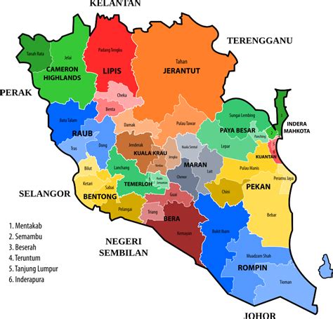 Pahang new electoral map (March 2017 proposal) - Openclipart