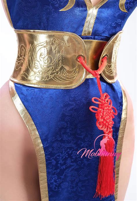 Halloween Game Sexy Lingerie Set Deep V High Slit Cheongsam Dress With Belt Hand Rings Top