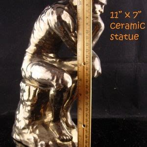 The Thinker Statue Vintage Nude French Sculpture Etsy