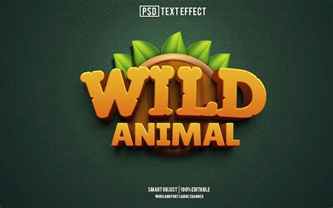 Premium Psd Wild Animal Text Effect Font Editable Typography 3d Text