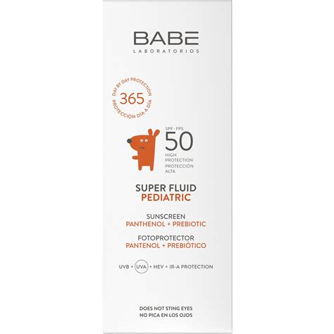 Дитячий сонцезахисний супер флюїд Babe Laboratorios Pediatric SPF 50 з пантенолом і пребіотиком
