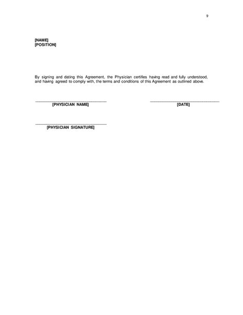 Physician Services Agreement Template In Word And Pdf Formats Page