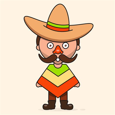 Mexican cartoon Man, Ready For Your Design, Greeting Card, Banner ...