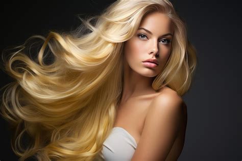 Premium Photo Blonde Beauty With Flowing Hair