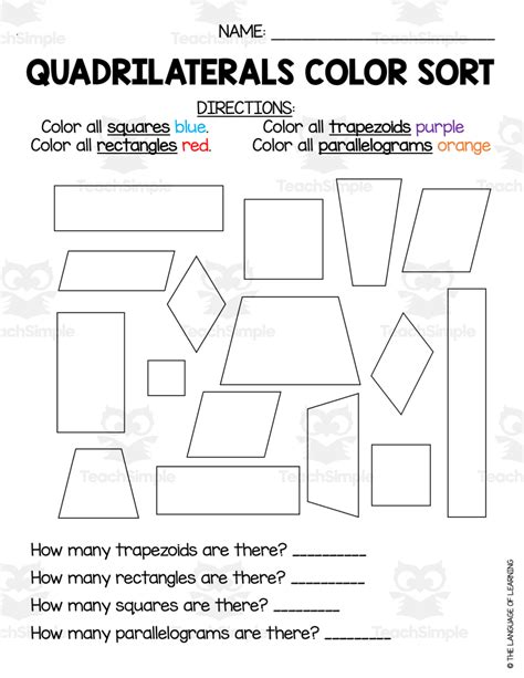 Identify Quadrilaterals Worksheet, Free Printable for Children ...