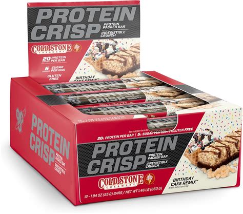 Bsn Protein Crisp Bar By Syntha 6 Low Sugar Whey Protein Bar 20g Of Protein Birthday Cake