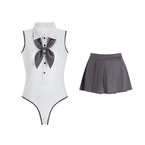 Jual Jumpsuit Lingerie Sexy Open Crotch Cosplay Seragam Set Kostum A Shopee Indonesia