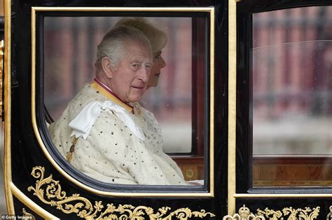 King Charles Begins Historic Procession In Coronation Carriage As He