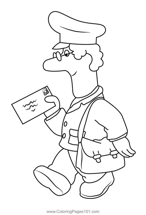 Postman Pat Give Letter Coloring Page For Kids Free Postman Pat