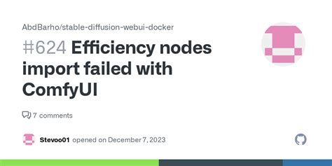 Efficiency Nodes Import Failed With ComfyUI Issue 624 AbdBarho