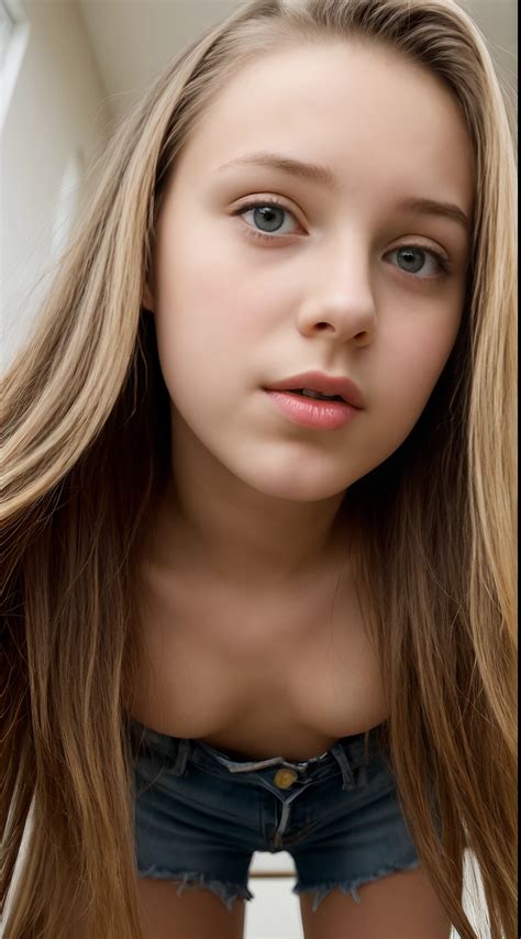 Year Old Student European Blonde Small Breasts Seaart Ai