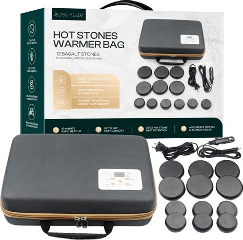 Amazon Blissflow Hot Stones Massage Set With Portable Warmer Basalt Massage Stones Hot