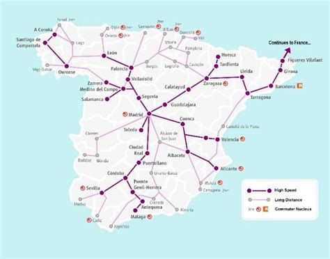 Train from Malaga: map, lines and common destinations - South Tours