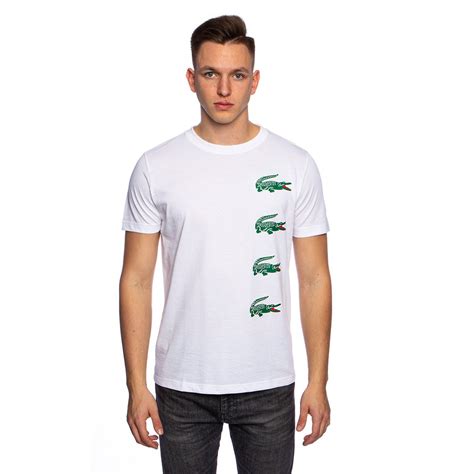 Lacoste Sport Crew Neck Crocodile Print T Shirt White