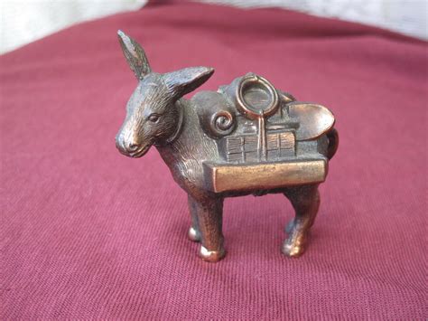 Vintage Miniature Donkey / Burro Figurine / Copper Tone Metal | Etsy