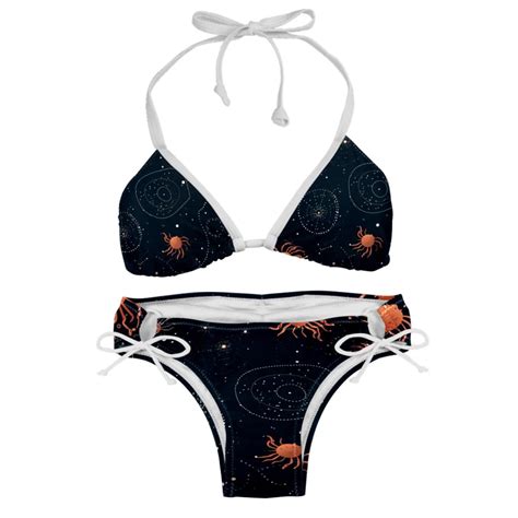 Cancer Constellation Detachable Sponge Adjustable Strap Bikini Set Pack For Various Scenes