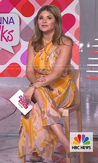 Wornontv Jennas Orange Printed Cross Front Dress On Today Jenna