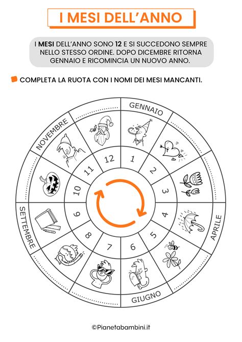 I Mesi Dell Anno Schede Didattiche Per La Scuola Primaria