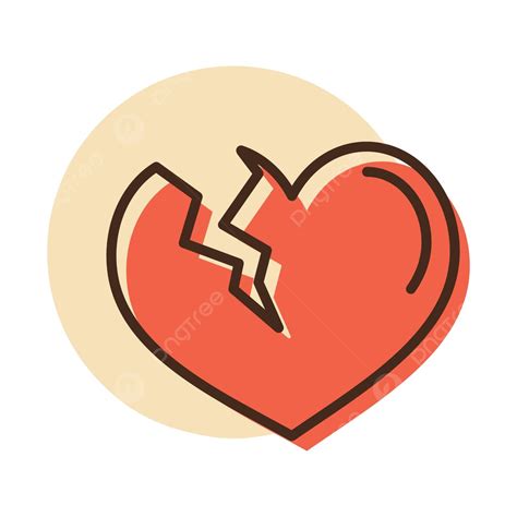 Broken Heart Vector Isolated Icon Happy Flat Decoration Vector Happy Flat Decoration Png And