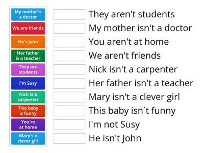 negative verb   teaching resources