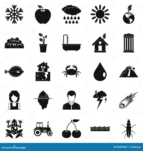 La Variedad De Iconos De La Especie Fij Estilo Simple Ilustraci N Del