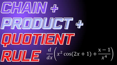 Chain Rule Product Rule And Quotient Rule Example Youtube