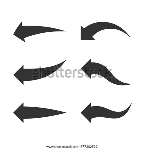 Curved Arrow Direction Pointer Icons Simple Stock Vector (Royalty Free ...